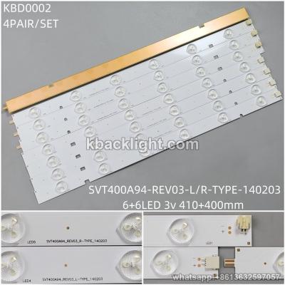 KBD0002 SVT400A94-REV03-L/R-TYPE-140203/ for Toshiba 40L2400D/ Toshiba 40-inch 6+6-LED 3v410+400mm copper 4 PAIRS/ SET