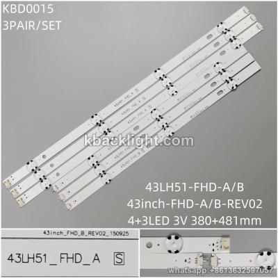 KBD0015 43LH51-FHD-A/B/SSC-43inch-FHD-A/B-REV02/43-inch 4+3csp 3V380+481mm 3 PAIRS/ SET