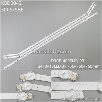 KBD0042 D3GE-400SMA/B-R3/ connector 40-inch 13+13+13-LED 3v756+760+760mm 1313 bent （12 bent SET ）