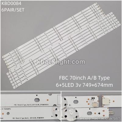 KBD0084 FBC 70inch A/B Type/70-inch 6+5csp/ Sony 70-inch 6+5-LED 3v749+674mm 6 PAIRS/ SET