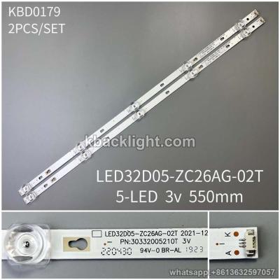 KBD0179 LED32D05-ZC26AG-02T/ for Haier 32K31A LE32A30G/5-LED 3v550mm square concave 2PCS/SET