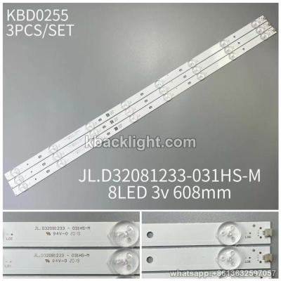 KBD0255 JL.D32081233-031HS-M/8-LED 3v608mm 3PCS/SET