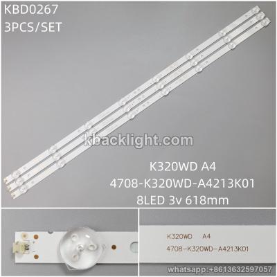 KBD0267 K320WD A4/4708-K320WD-A4213K01/8-LED 3v618mm 2pin 3PCS/SET