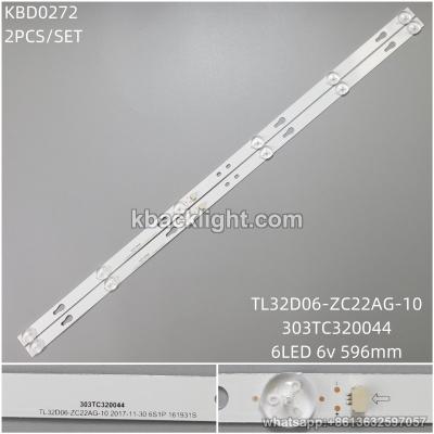 KBD0272 KBD1566 same model TL32D06-ZC22AG-10/303TC320044/6-LED 6v596mm 2PCS/SET