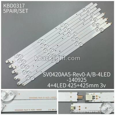 KBD0317 SV0420AA5-Rev0-A/B-4LED/ Panasonic TX-42AS500E/4+4-LED 3v431.5+425mm 5 PAIRS/ SET