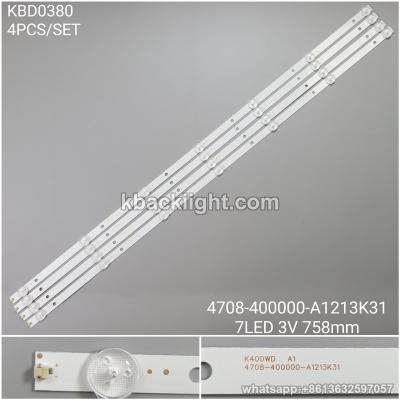 KBD0380 K400WD A1/4708-400000-A1213K31/ 2P 7-LED 3v758mm 4PCS/SET