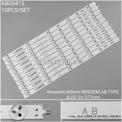 KBD0413 innotek 40inch NDSOEM A B TYPE/ Sony 40-inch 5-LED 3v377mm 10PCS/SET Sony 377