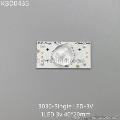KBD0435 3030-Single LED-3V/1-LED 3v40*20mm/3030 single LED chip 3v convex