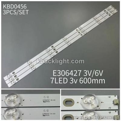 KBD0456 E306427 3V/6V/ Skyworth 32E100E/200E/7-LED 3v600mm 3PCS/SET