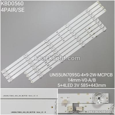 KBD0560 UN55NU7095G-4X9-2W-MCPCB/IC-B-VZAA55DB05/5+4-LED 3v585+443mm spliced 4 PAIRS/ SET