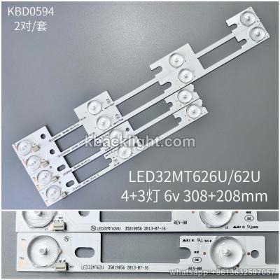 KBD0594 Konka LED32MT626U/62U/4+3-LED 6v308+208mm 2 PAIRS/ SET