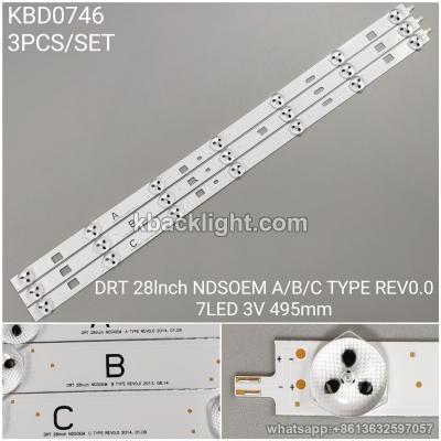KBD0746 DRT 28inch NDSOEM A/B/C TYPE REV0.0/ Sony 28-inch 7-LED 3v495mm 3PCS/SET