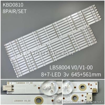 KBD0810 LB58004 V0/V1-00/8+7-LED 3v645+561mm 8 PAIRS/ SET