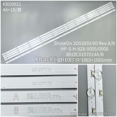 KBD0921 ShineOn 2D03859/60 Rev.A/B/HP-S-H-8Z6-0005/0006/3B10CX107014A/B/RF-AZ550E30-1001A/0502B-32/10+10-LED 3v1065+1065mm 4A+1B/ SET