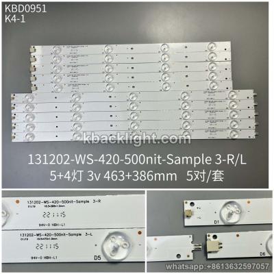 KBD0951 131202-WS-420-500nit-Sample 3-R/L/5+4-LED 3v 463 386 5 PAIRS/ SET