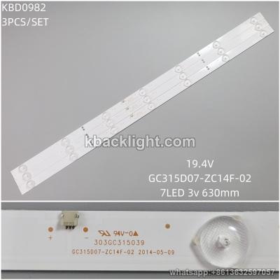 KBD0982 19.4v/GC315D07-ZC14F-02/7-LED 3v630mm 3PCS/SET