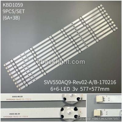 KBD1059 SVV550AQ9-Rev02-A/B-170216/6+6-LED 3v577+577mm (6A+3B)/ SET