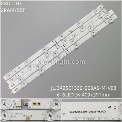 KBD1103 JL.D425C1330-003AS-M-V03/6+6-LED 3v409+391mm spliced/ Hisense 43-inch 12-LED concave 2 PAIRS/ SET