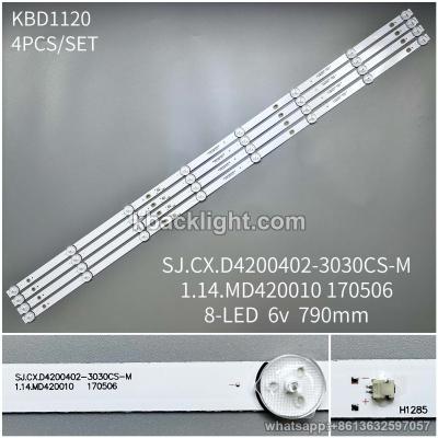KBD1120 SJ.CX.D4200402-3030CS-M/1.14.MD420010 170506/8-LED 6v790mm 4PCS/SET