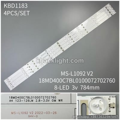 KBD1183 MS-L1092 V2/18MD400C7BL0100072702760/8-LED 3v784mm 4PCS/SET