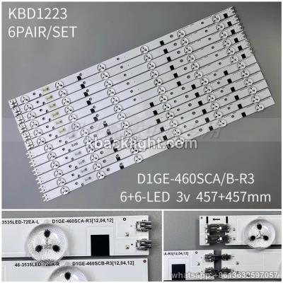 KBD1223 D1GE-460SCA/B-R3/6+6-LED 3v457+457mm fiberglass 6 PAIRS/ SET