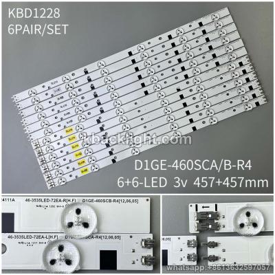 KBD1228 D1GE-460SCA/B-R4/6+6-LED 3v457+457mm fiberglass 6 PAIRS/ SET