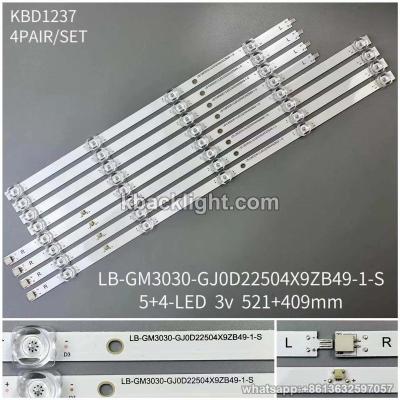 KBD1237 LB-GM3030-GJ0D22504X9ZB49-1-S/5+4-LED 3v521+409mm 4 PAIRS/ SET