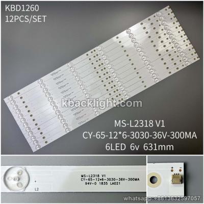 KBD1260 MS-L2318 V1/CY-65-12*6-3030-36V-300MA/6-LED 6v631mm 12PCS/SET