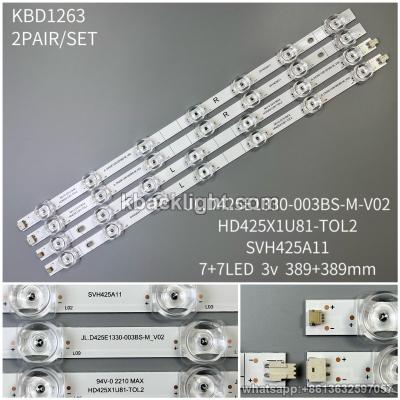 KBD1263 JL.D425E1330-003BS-M-V02/HD425X1U81-TOL2/SVH425A11/7+7-LED 3v389+389mm spliced 2 PAIRS/ SET