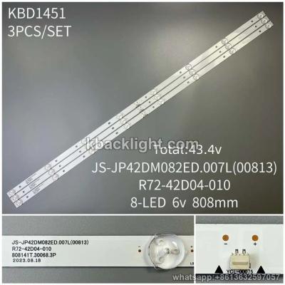 KBD1451 43.4v/JS-JP42DM082ED.007L(00813)/R72-42D04-010/8-LED 6v808mm 3PCS/SET