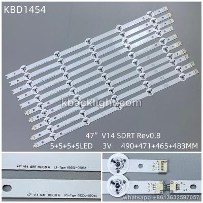 KBD1454 47 V14 Slim DRT Rev0.8/ reflective sheet 5+5+5+5-LED 3V 490+465+471+483mm (3L1+3R1+2L2+2R2)/ SET