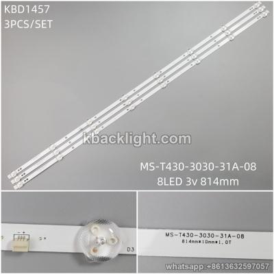 KBD1457 MS-T430-3030-31A-08/43-inch 8-LED 3v814mm 3 PCS/ PCS