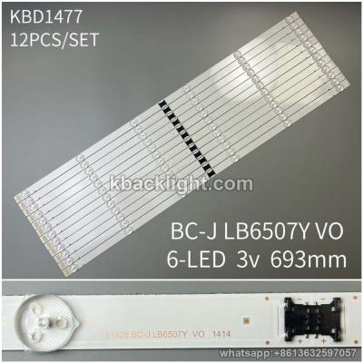 KBD1477 BC-J LB6507Y VO/ Sony XBR-65X800H KD-65X8000H LED strip/6-LED 3v693mm 12PCS/SET