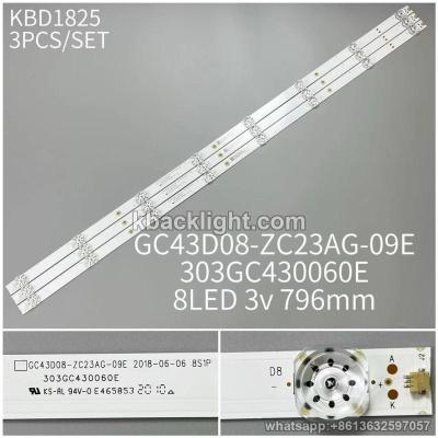 KBD1825 GC43D08-ZC23AG-09E/8-LED 3V796MM 3PCS/SET