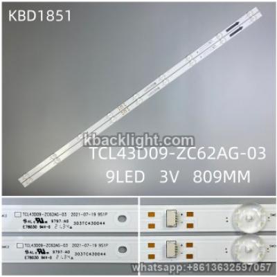 KBD1851 TCL43D09-ZC62AG-03/9-LED 3v809mm 3PCS/SET