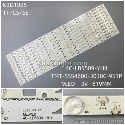KBD1885 4C-LB5509-YH4/TMT-55S4600-3030C-9S1P/9-LED 3V619MM【11PCS/SET】