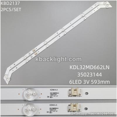 KBD2137 KDL32MD662LN/35023144/6-LED 3V593MM/6-LED bent/2PCS/SET