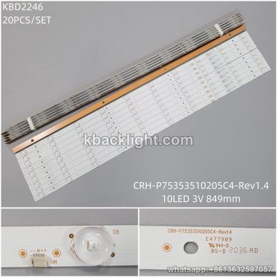 KBD2246 CRH-P75353510205C4-Rev1.4/10-LED 3V849MM 20PCS/SET