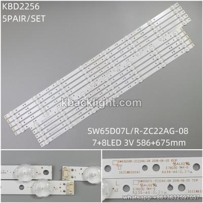 KBD2256 SW65D07L/R-ZC22AG-08/7+8-LED 3V586+675MM 5 PAIRS/ SET