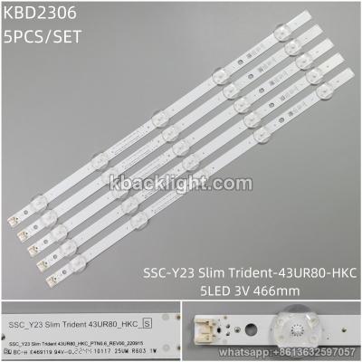 KBD2306 SSC-Y23 Slim Trident-43UR80-HKC-PTN0.6-REV00-220915/5-LED 3V466mm 5PCS/SET