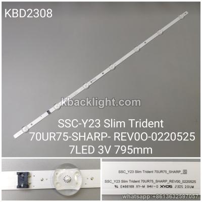 KBD2308 SSC-Y23 Slim Trident70UR75-SHARP-REV00-0220525/7-LED 3V795mm 9PCS/SET
