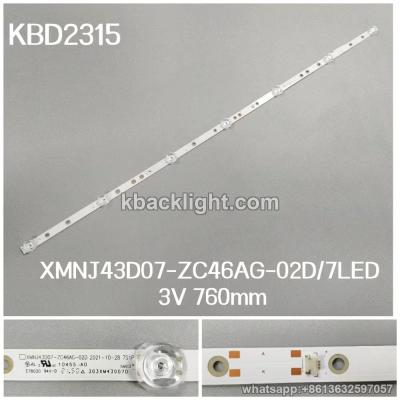 KBD2315 ，XMNJ43D07-ZC46AG-02D/7-LED 3V760mm