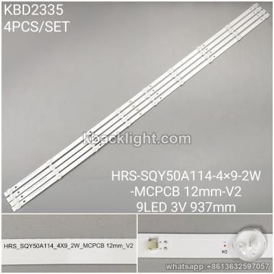 KBD2335 HRS-SQY50A114-4X9-2W-MCPCB 12mm-v2/9-LED 3-LED 937mm 4PCS/SET