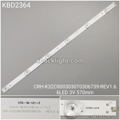 KBD2364 CRH-K32C8003030T0306739-REV1.6/6-LED 3V 570mm
