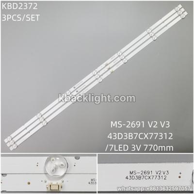 KBD2372 MS-2691 V3/7-LED 3V 770mm 3PCS/SET