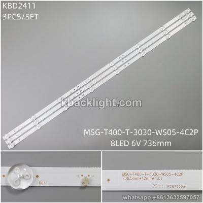 KBD2411 MSG-T400-T-3030-WS05-4C2P/8-LED 6V736mm 3PCS/SET
