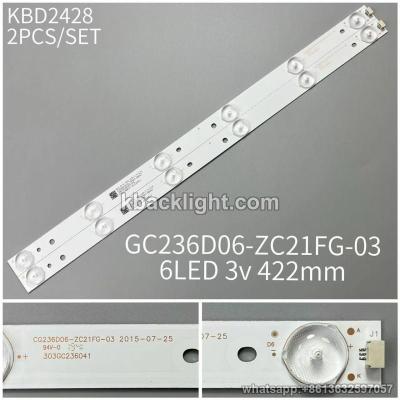 KBD2428 GC236D06-ZC21FG-03/6-LED 3v422mm aluminum plate 2PCS/SET