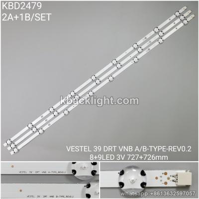 KBD2479 VESTEL 39 DRT VNB A/B-TYPE-REV0.2/8+9-LED 3V 727+726mm 2A+1B/ SET