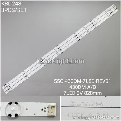 KBD2481 SSC-430DM-7LED-REV01/430DM-A/B/7-LED 3V 828mm 3PCS/SET