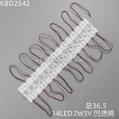 KBD2542 single LED string with cable 0D20-2W3V concave lens 50*18mm 14-LED 36.5 14/